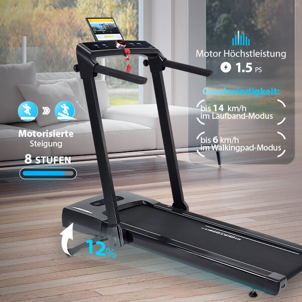 Laufband 2in1 schwarz: Power im Alltag – kompakt &amp; smart